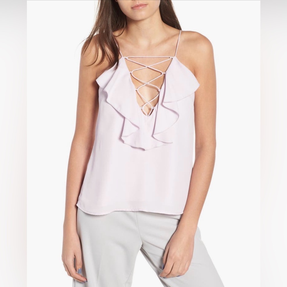 Wayf Elegant Lavender Ruffle Top